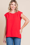 Elevated slay sleeve basic blouse