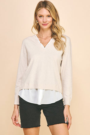 Layered Vneck Blouse