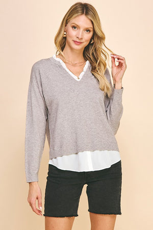 Layered Vneck Blouse