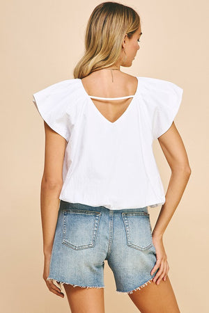 Pleated front blouse