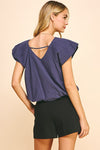 Pleated front blouse