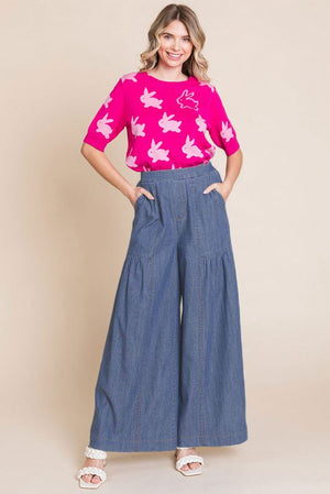 Denim Palazzo Pants