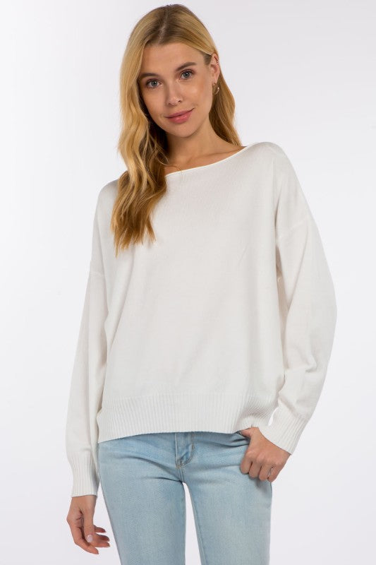Boatneck Pullover Sweater
