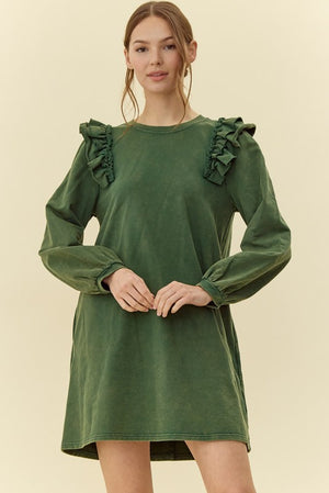 Ivy Long Sleeve dress with flutter