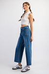 Cropped Wide Leg Jean w/ Pocket Detail