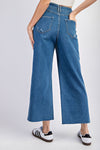 Cropped Wide Leg Jean w/ Pocket Detail