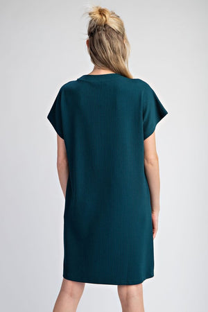 Textured front pocket dress