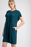 Textured front pocket dress