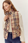 Plaid puffer vest