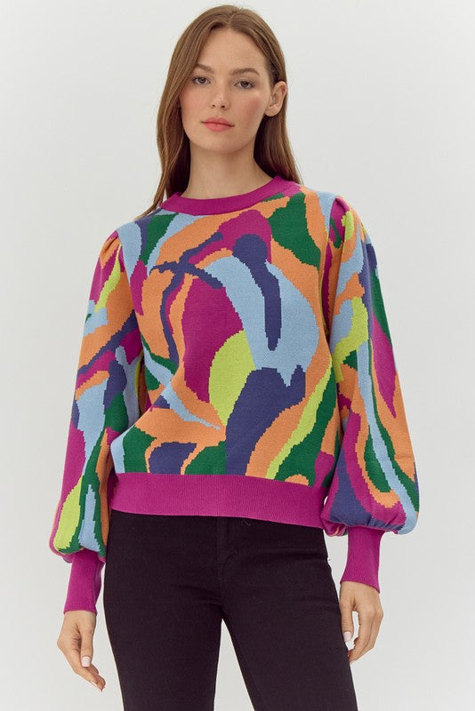 Maddie Abstract Sweater