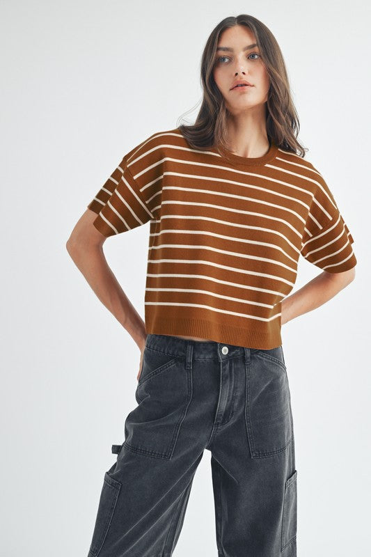 Boxy Relaxed Crop Sweater Top