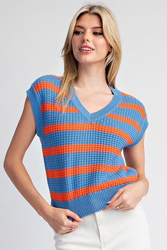 Sherry Stripe Sleeveless Sweater