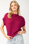 Solid Crop Short Sleeve Sweater