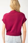 Solid Crop Short Sleeve Sweater