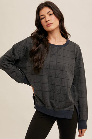 Jacquard check top