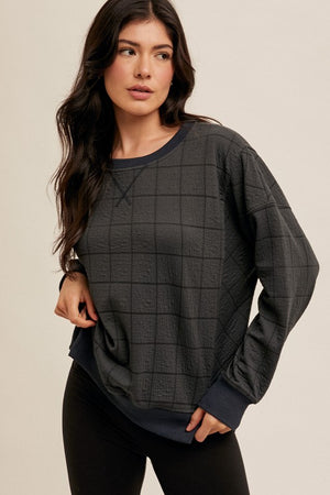 Jacquard check top