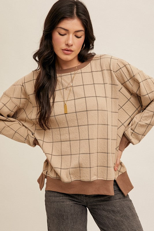 Jacquard check top