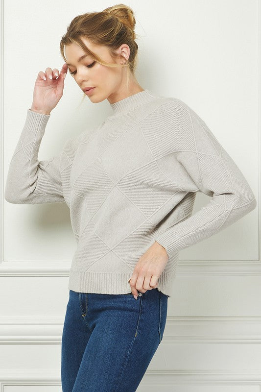 Fine Gauge Long sleeve mock neck