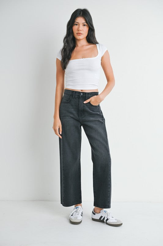 Just Black Washed Black Barrel Twist Jean