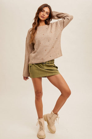 Multi dot neutral sweater