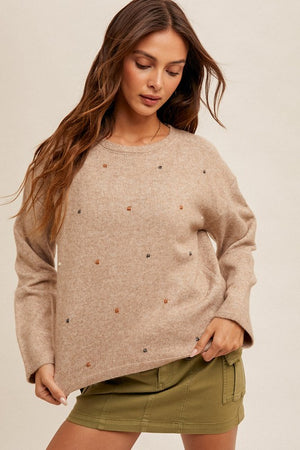 Multi dot neutral sweater