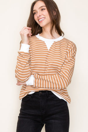 Crew Neck Stripe Pullover