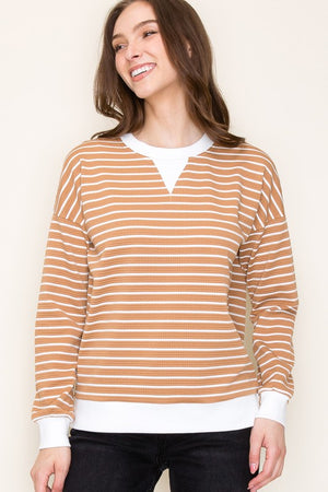 Crew Neck Stripe Pullover