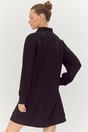 Half zip long sleeve scuba dress