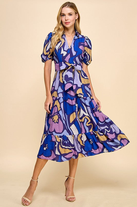 Abstract floral midi