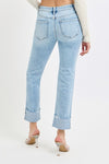 Risen Tummy Control cuff jeans