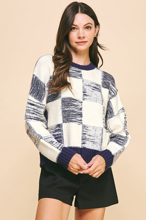 Pinch check ultrasoft sweater