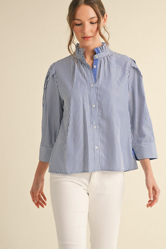 Stripe 3/4 Sleeve Top