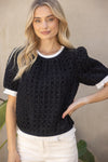 Tweed Puff Sleeve top