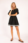 Belted Dress with Embellished Trim