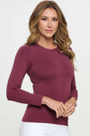 Seamless Round Neck Long Sleeve Top ONE SIZE