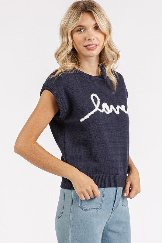 Navy Love top