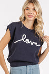 Navy Love top