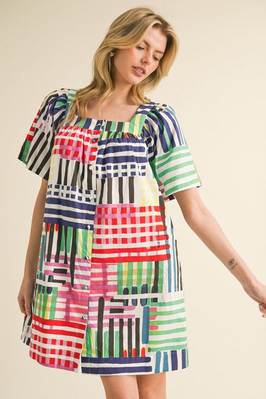 Geometric colorful dress