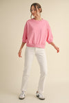 Solid 3/4 Dolman Sleeve Sweatshirt