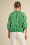 Solid 3/4 Dolman Sleeve Sweatshirt