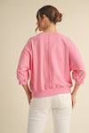 Solid 3/4 Dolman Sleeve Sweatshirt