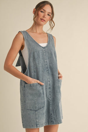 Denim Buckle Overall Dress