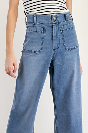 Wide Leg Denim Pants