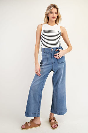 Wide Leg Denim Pants