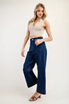 Wide Leg Dark Denim Pants