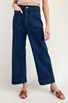 Wide Leg Dark Denim Pants