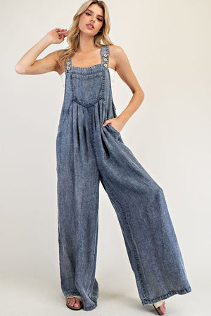 Mineral Wash Wide Leg Jumpsuit