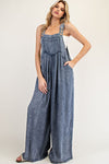 Mineral Wash Wide Leg Jumpsuit