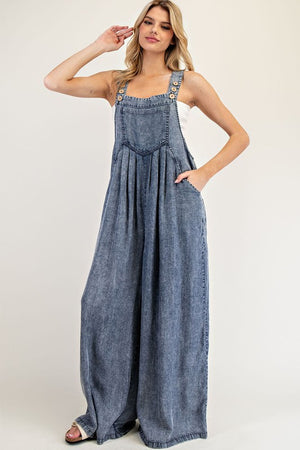 Mineral Wash Wide Leg Jumpsuit