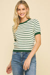 Green Stripe Knit Top